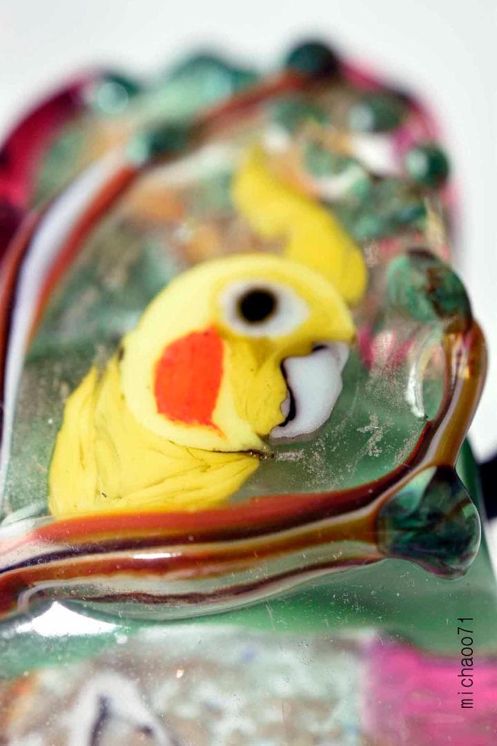 インコ　猫　とんぼ玉 トンボ玉 蜻蛉玉 ペンダントトップ 13464-491