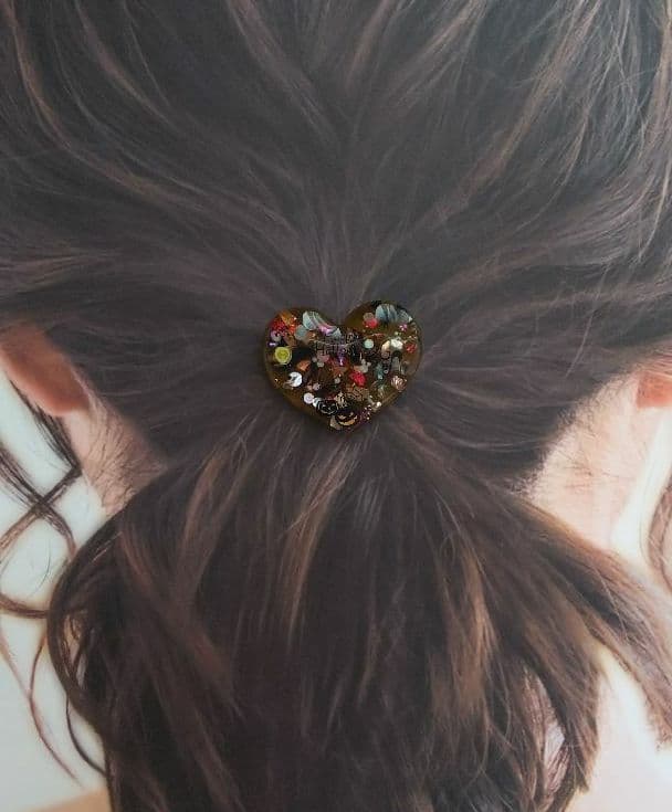 イベントデザイン ハロウィンハートレジンヘアゴム