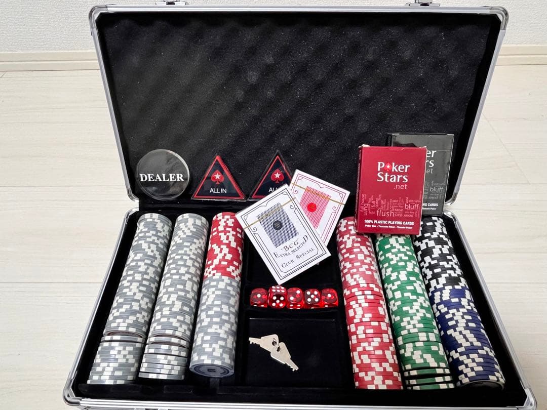 【本格】ポーカーチップセット&マット、コバックトランプ付