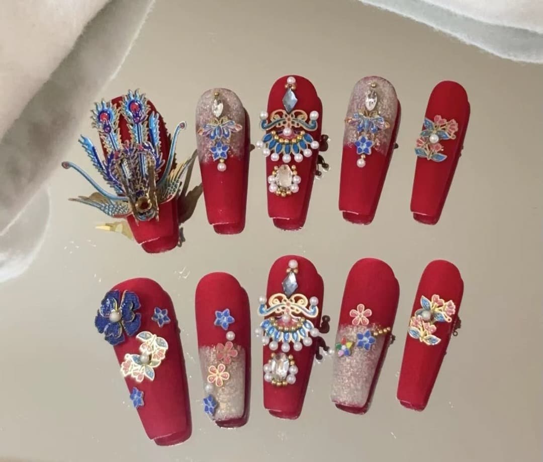 S-Size 現品 Yuri_0031 マット｜ドラゴンデコ｜フラワー｜豪華