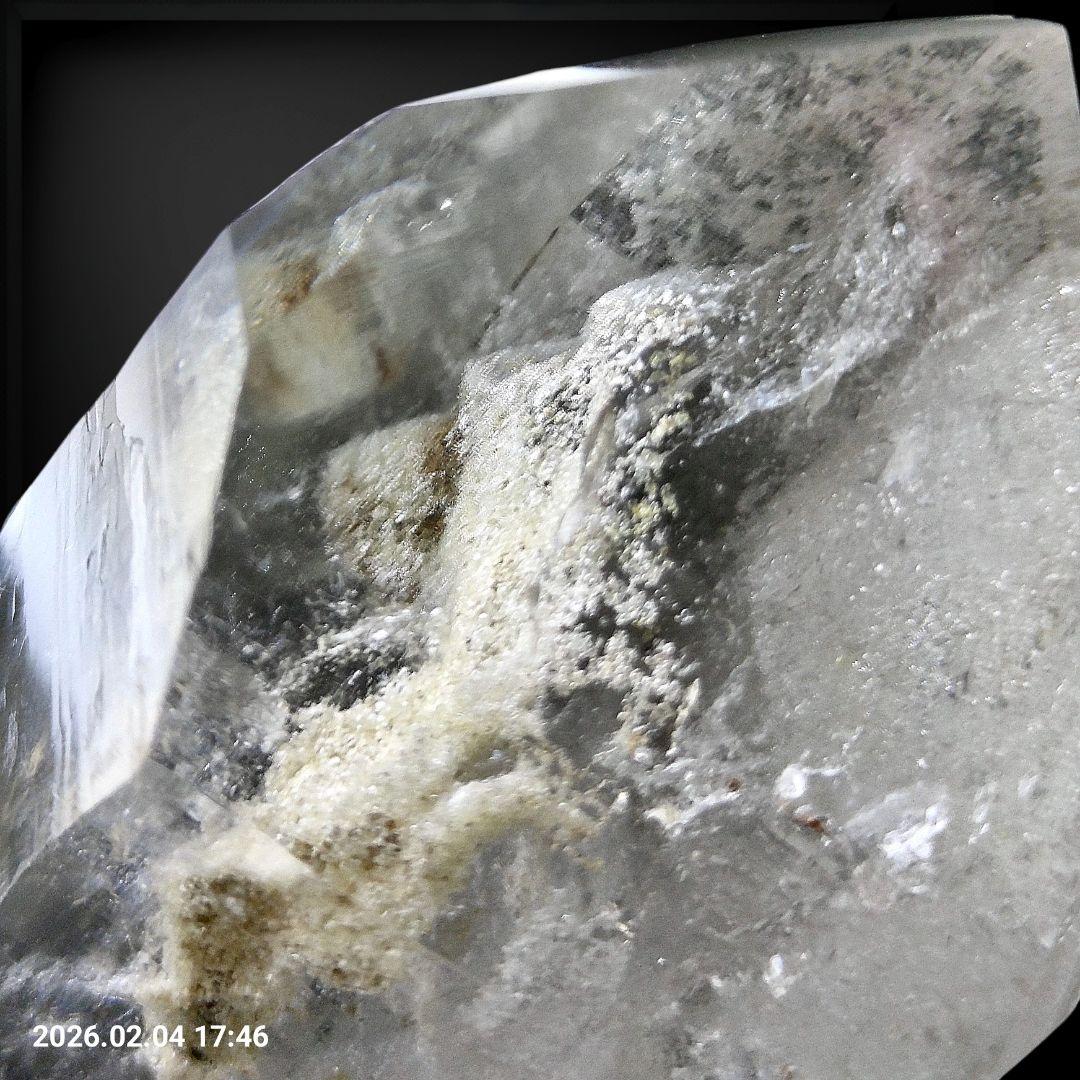 天然水晶 ホワイトガーデンポイント原石 ルチル 虹 アイリス