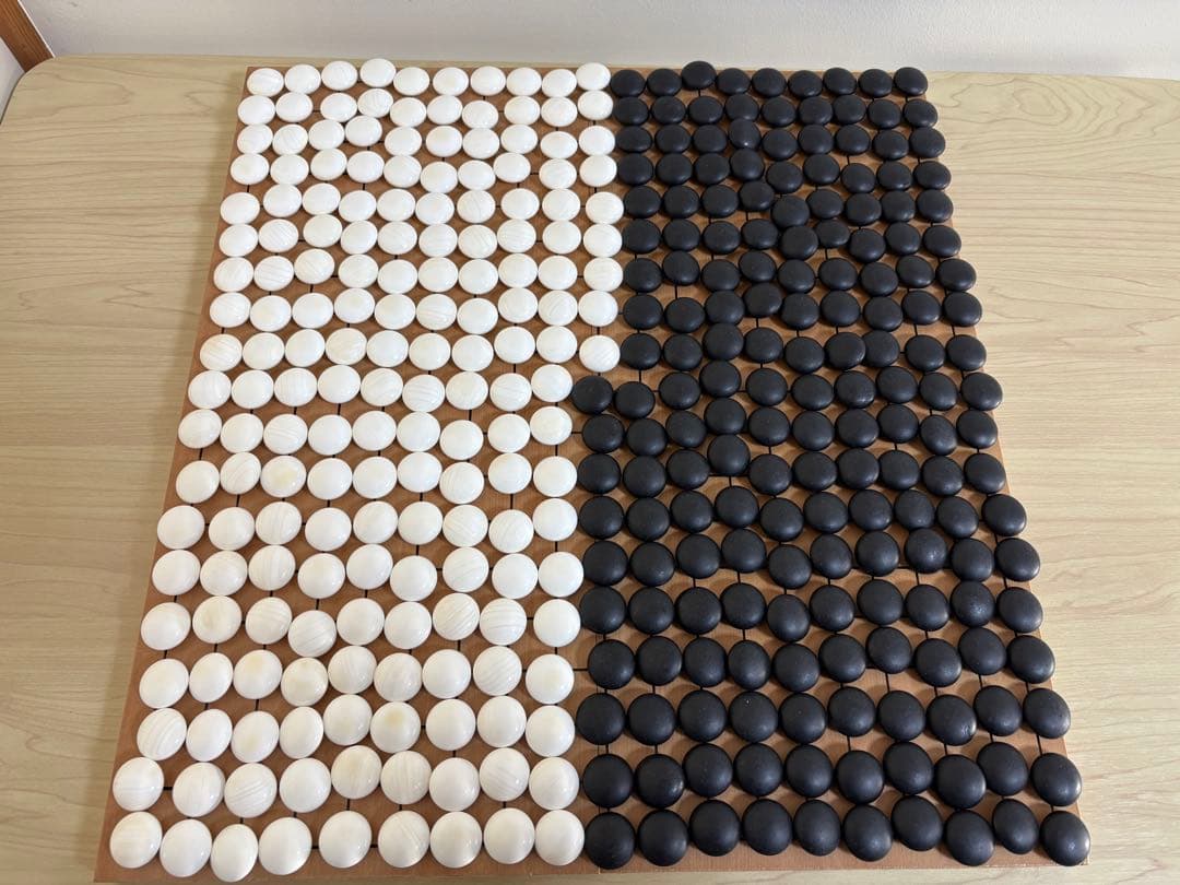 【囲碁】蛤碁石・那智黒石　４０号月印　桐箱付き