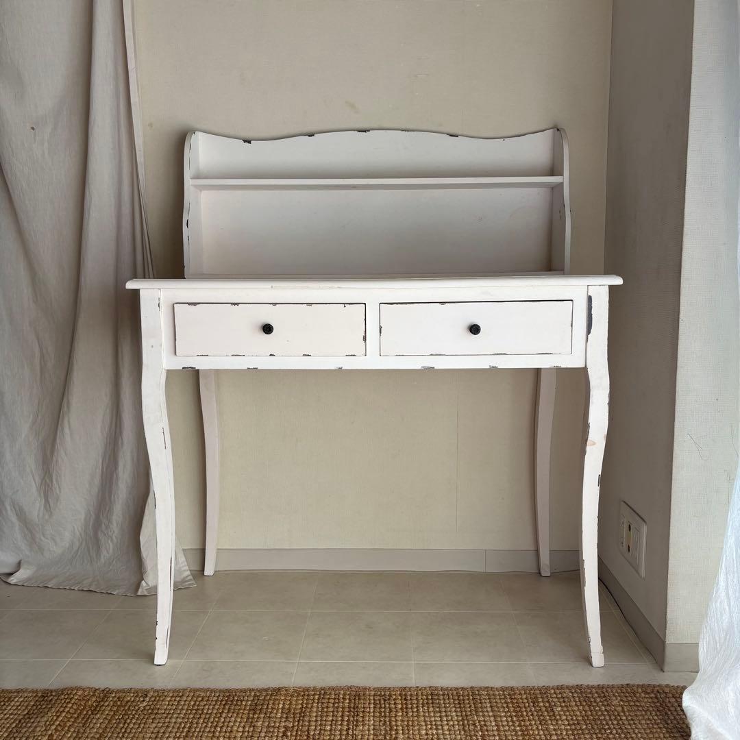 シャビーシック　ドレッサー　デスク　白家具　フレンチシャビー　カントリー　学習机