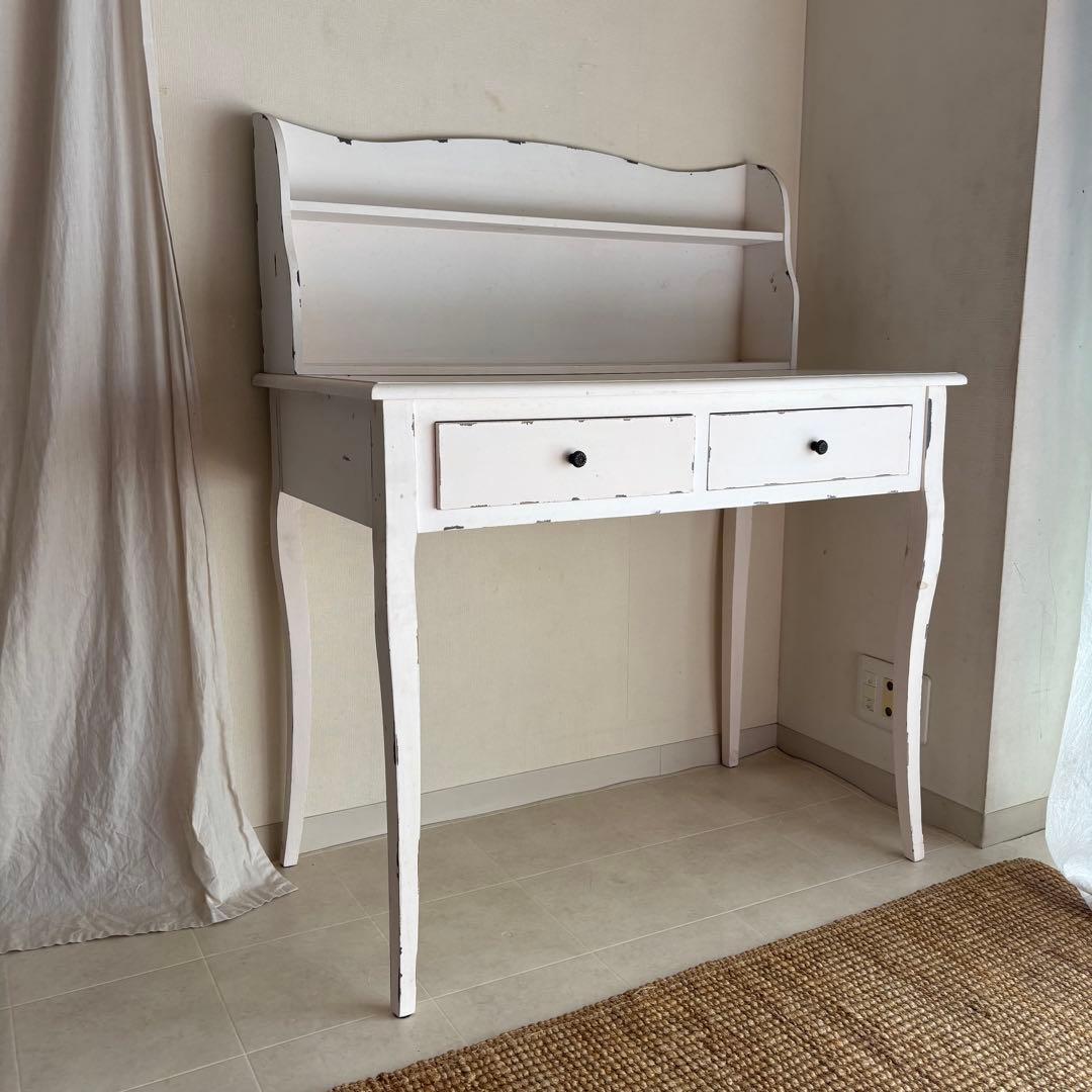 シャビーシック　ドレッサー　デスク　白家具　フレンチシャビー　カントリー　学習机