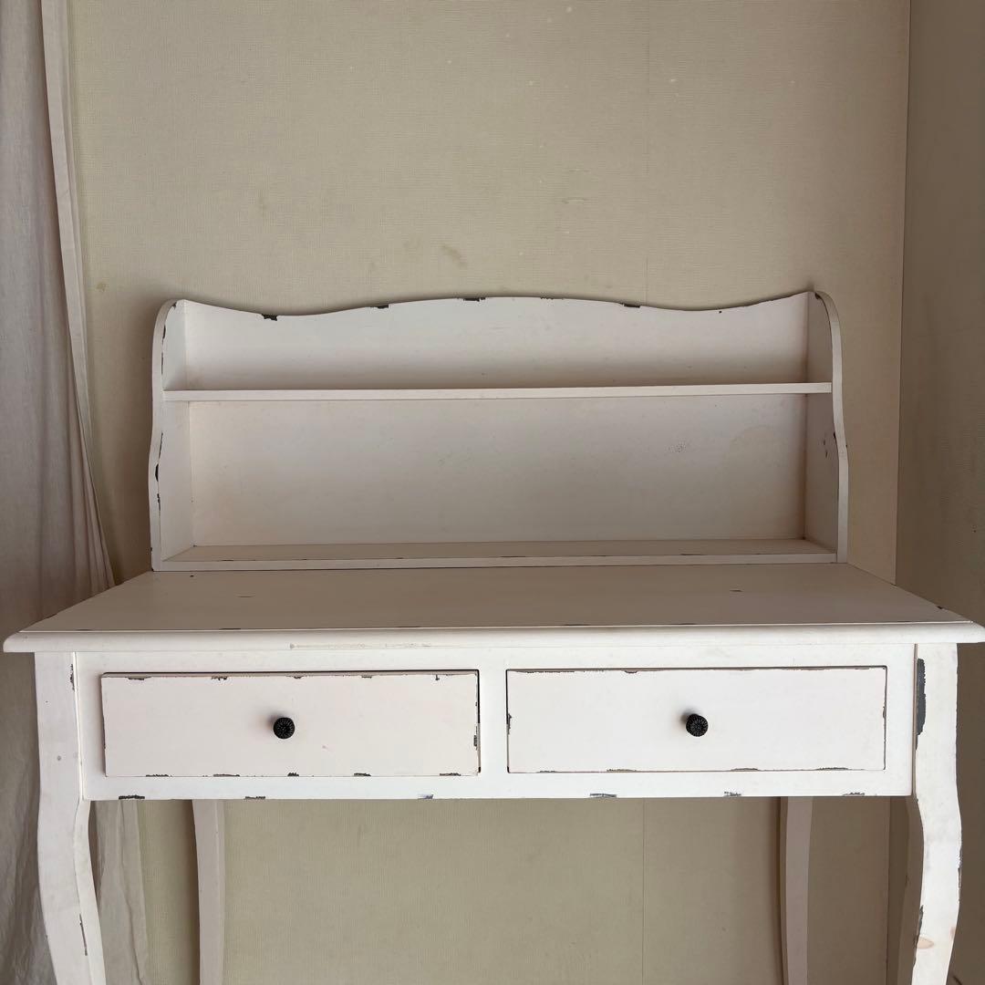 シャビーシック　ドレッサー　デスク　白家具　フレンチシャビー　カントリー　学習机