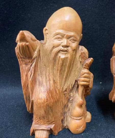木彫り 七福神 寿老人 大黒天 恵比寿天 3体セット 縁起物 置物