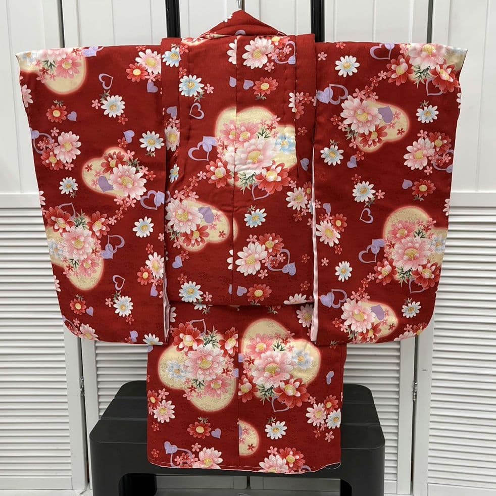 (152)　♥七五三 三歳 女の子♥ 正絹 被布セット ♥