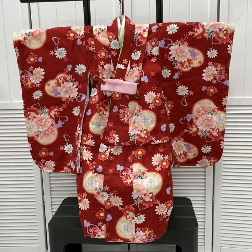 (152)　♥七五三 三歳 女の子♥ 正絹 被布セット ♥