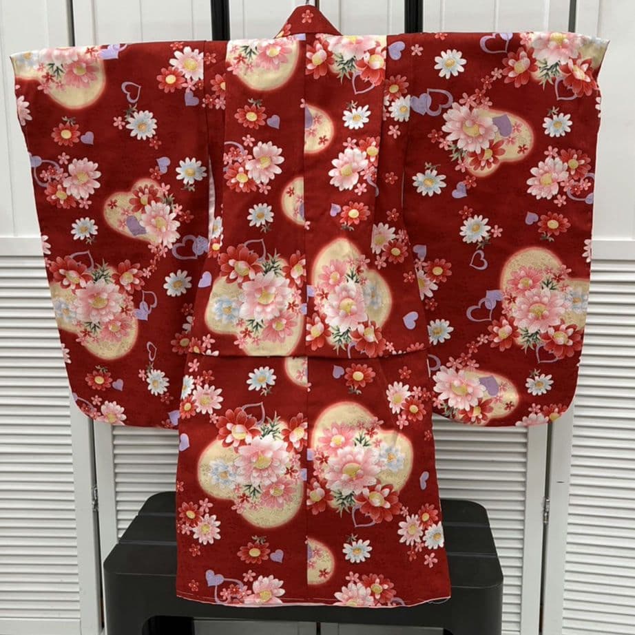 (152)　♥七五三 三歳 女の子♥ 正絹 被布セット ♥