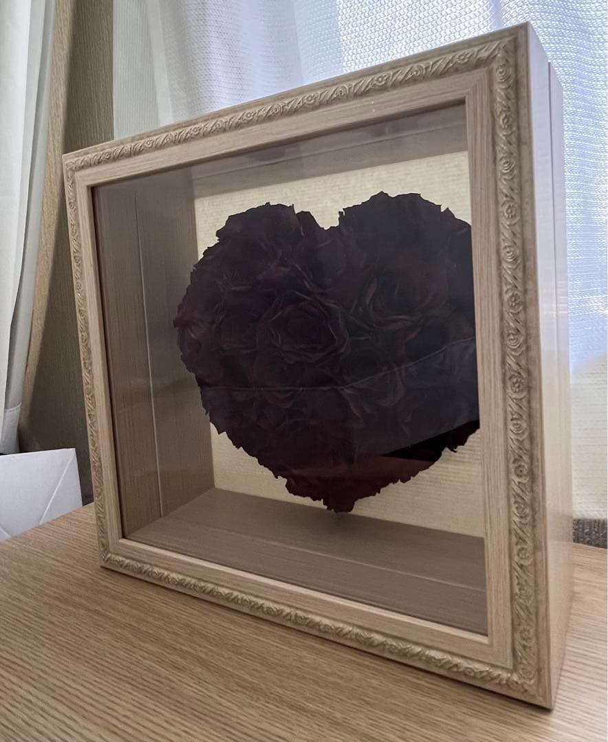 バラ　ハート型インテリア　ブリザーブドフラワー