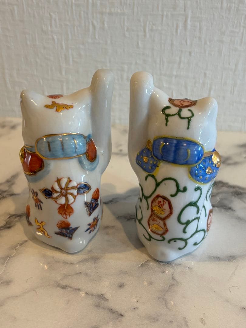 伊万里焼？ 招き猫　2体セット　美品