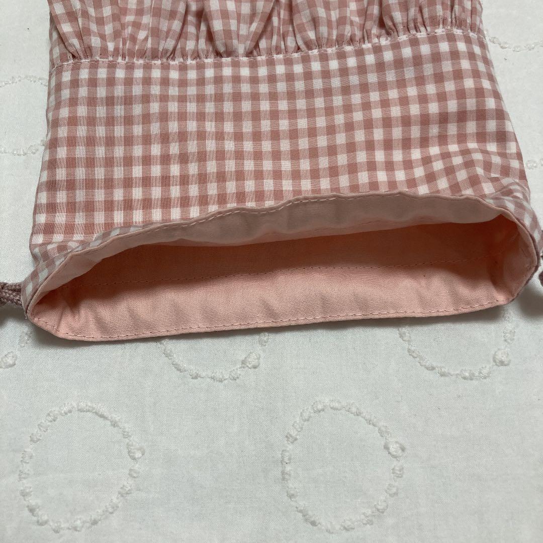 ギンガムチェック　フリルコップ入れ　ランチョンマット　ハンドメイド