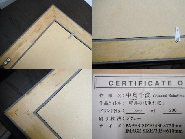 真作 中島千波 ジクレー 坪井の枝垂れ桜 額装 直筆サイン - メルカリ