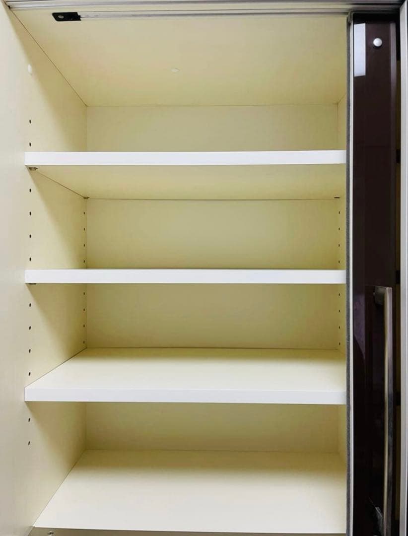 パモウナ　食器棚　キッチンボード　白