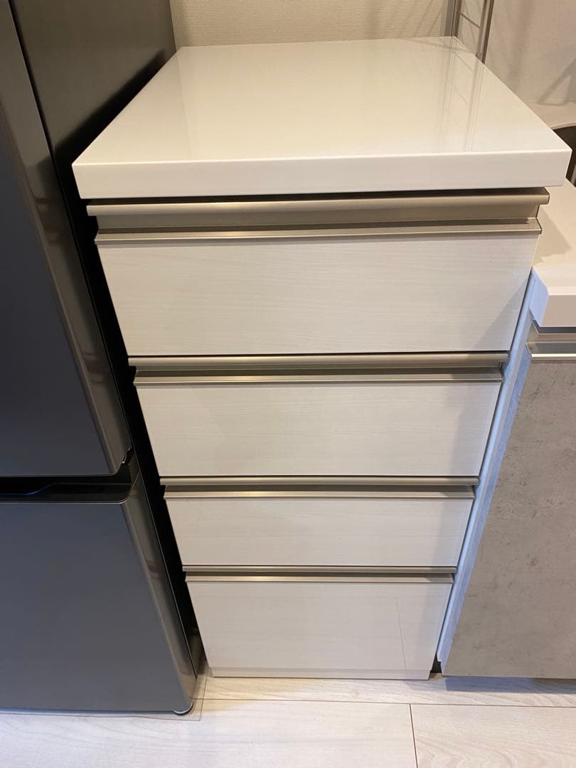 ホワイトキッチン収納 4段引き出し
