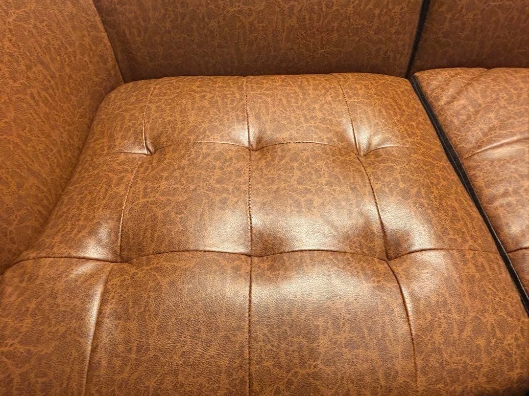 ブラウン 2人掛けソファ 直に取りに来てくださる方限定、愛知県瀬戸市