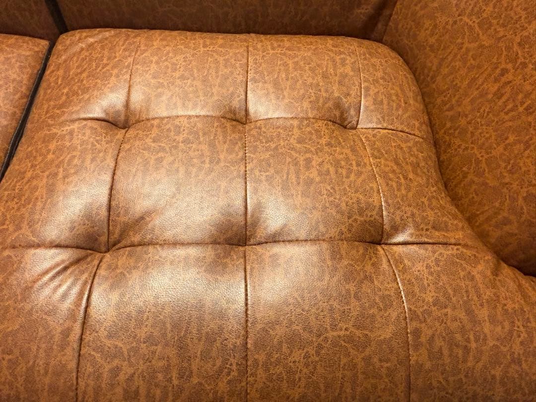 ブラウン 2人掛けソファ 直に取りに来てくださる方限定、愛知県瀬戸市