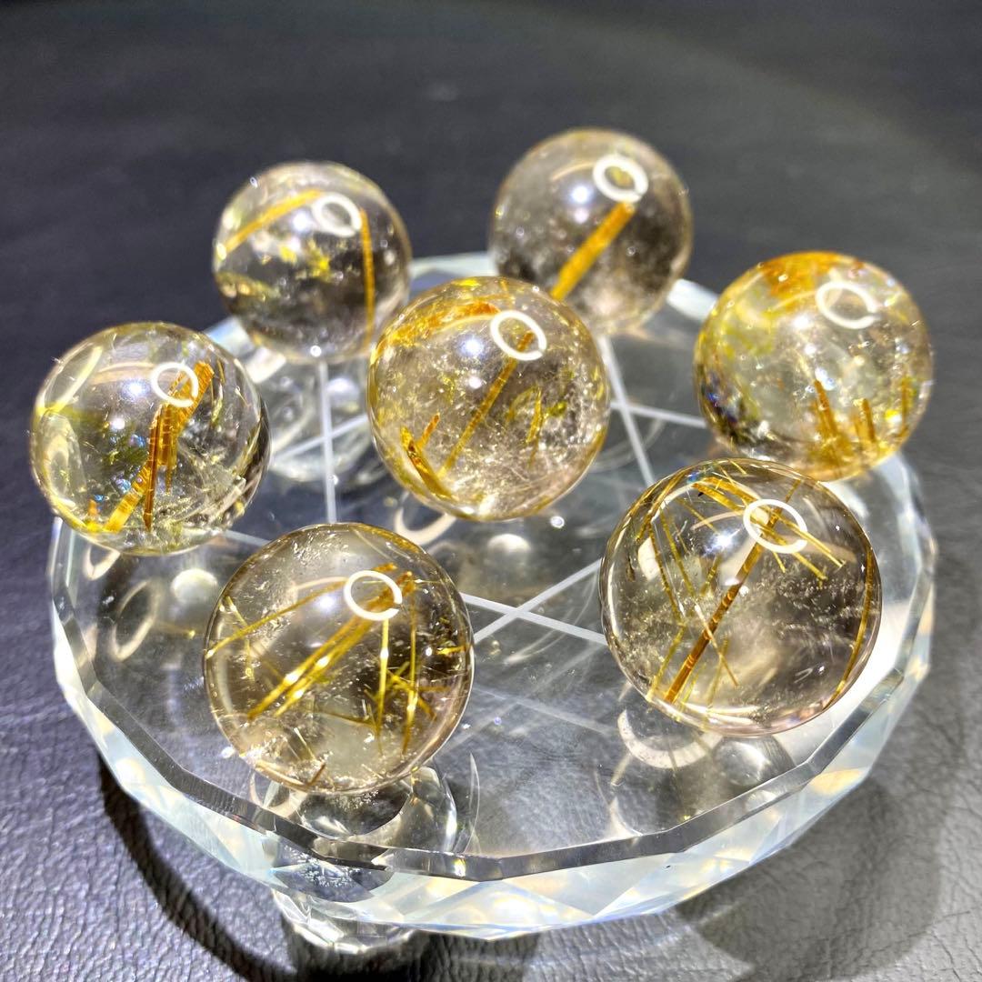 七星陣 【財運・金運・事業運up❗️】レインボー☆タイチンルチル 丸玉 A702