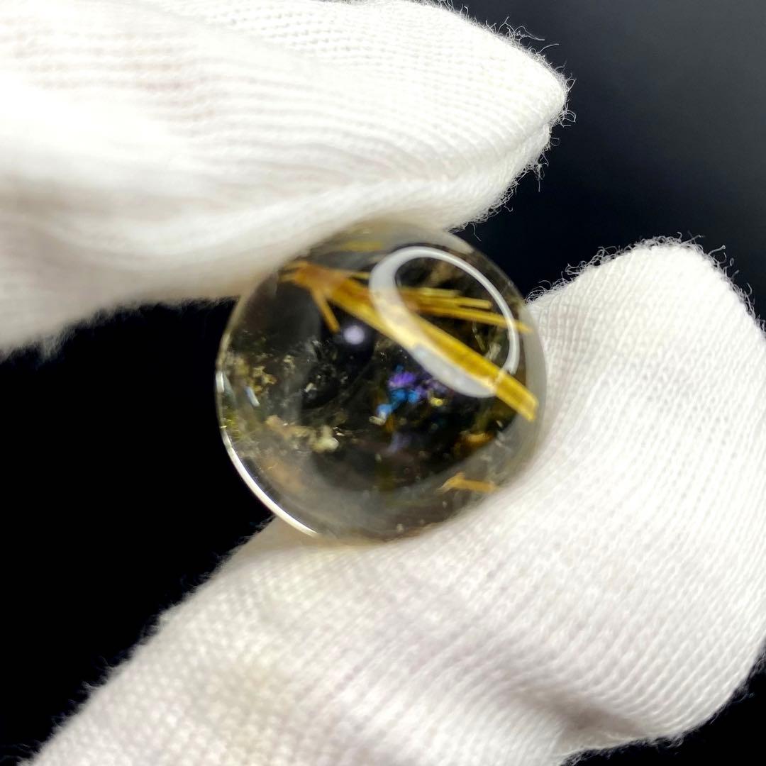 七星陣 【財運・金運・事業運up❗️】レインボー☆タイチンルチル 丸玉 A702