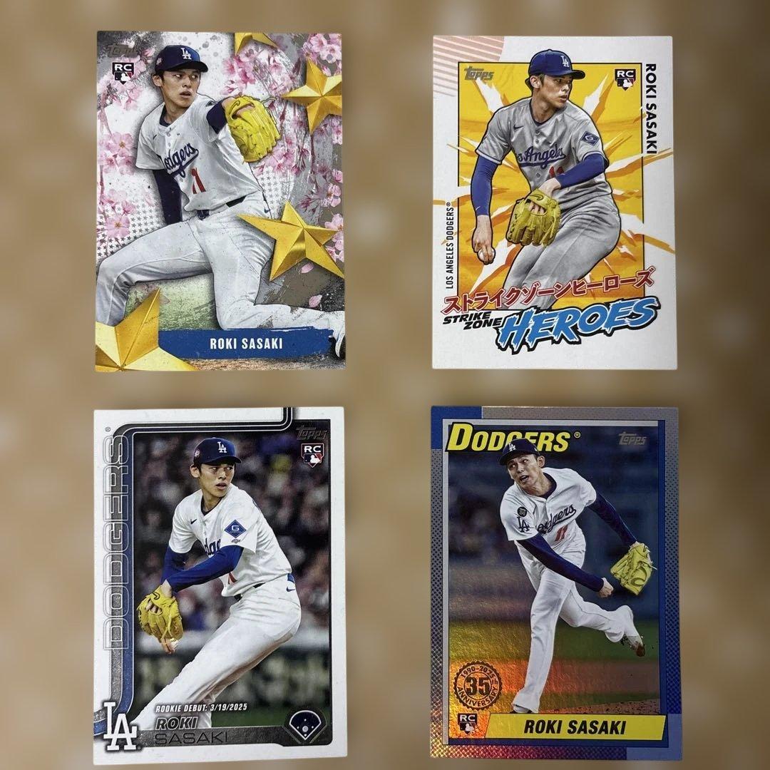 RC 4枚セット】佐々木朗希 ドジャース 桜柄 ルーキーカード Topps