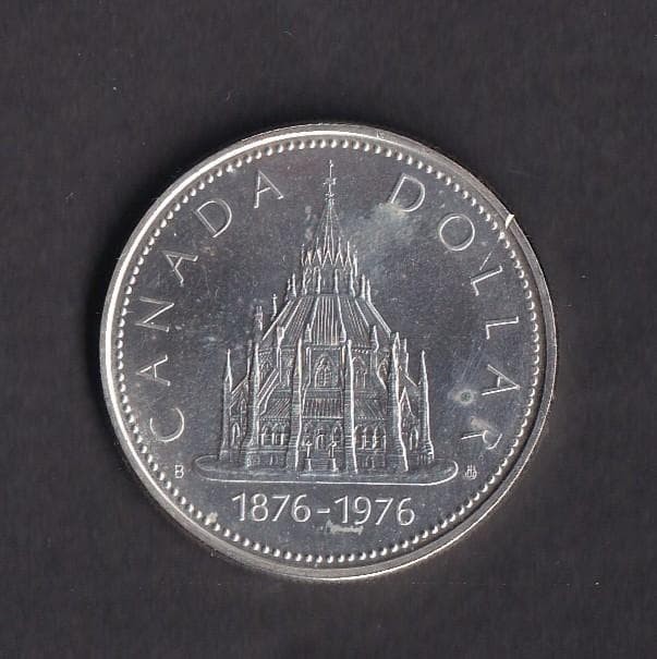 カナダ 1ドル プルーフ銀貨 国会図書館100周年 1976年 - メルカリ