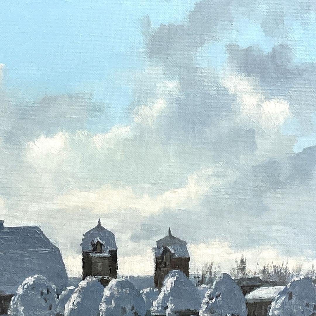 真作保証 清水弘哉『札幌郊外・冬景色』肉筆 大判 18号 油彩画 48万円