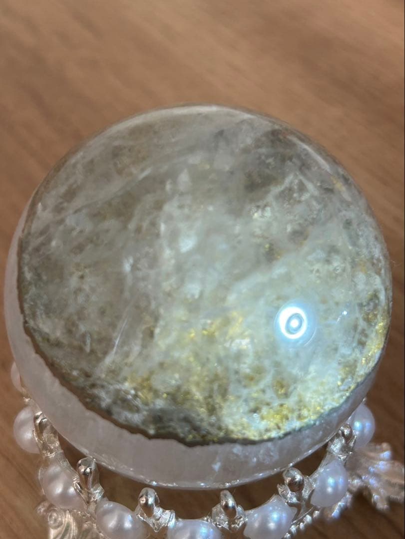 希少！！パイライト共生ホワイトフローライト 天然石