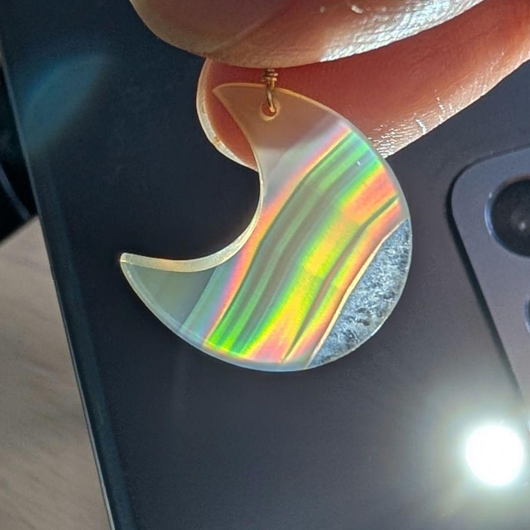 アイリスアゲート ムーン ピアス