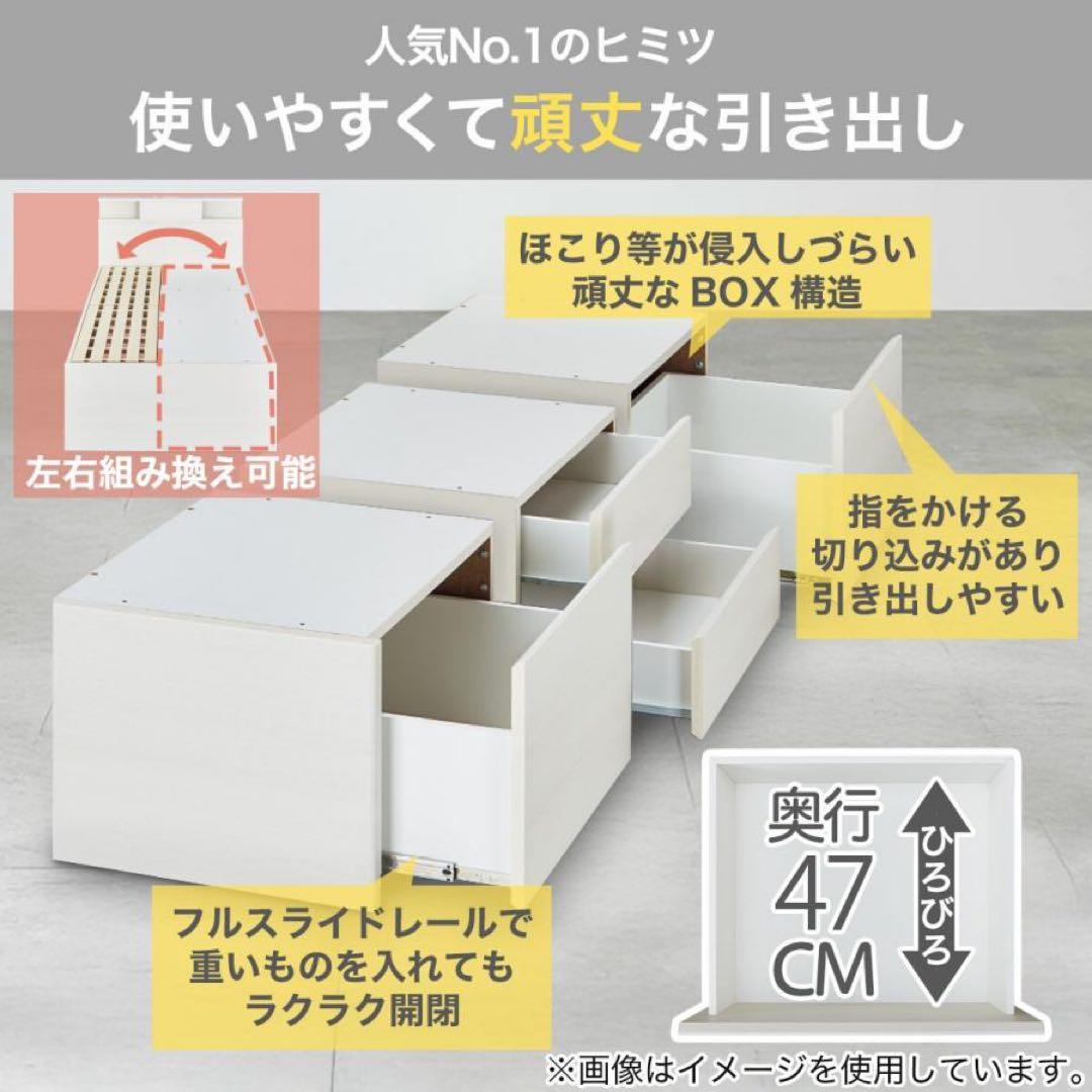 うさみ様限定【6/21発送】ニトリ セミダブル 大容量収納 ベッドフレーム