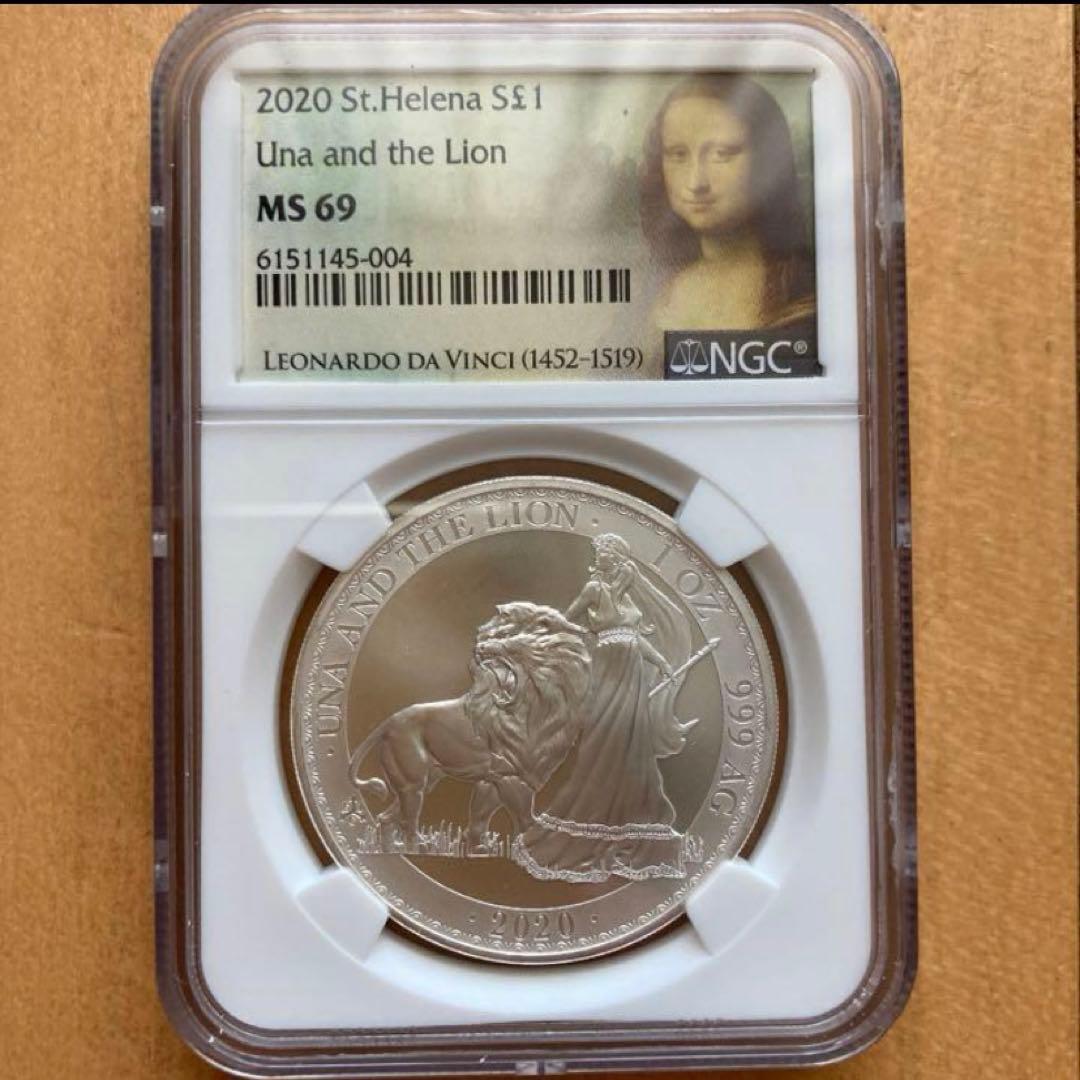 2020年 セントヘレナ ウナとライオン 銀貨 MS69 イギリス領