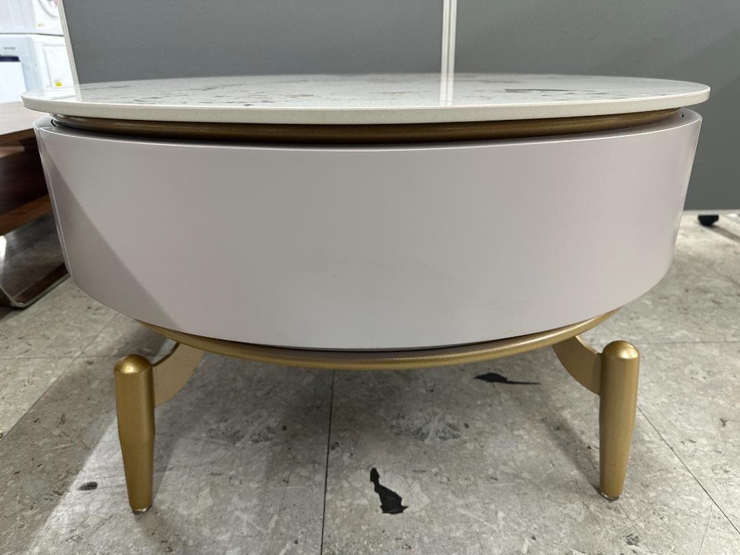 センターテーブル　大理石　マーブル　ホワイト