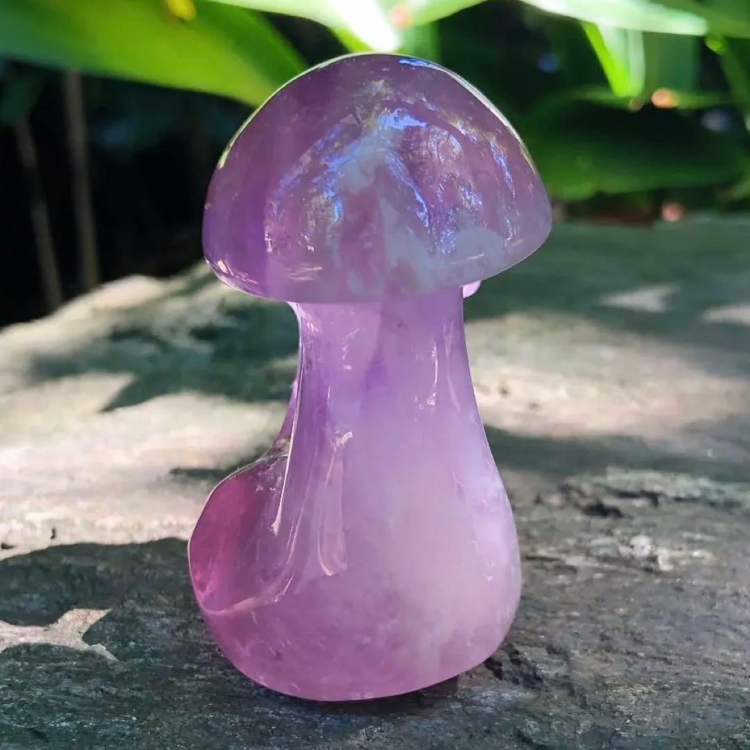 紫水晶　アメジスト　原石　双子　マッシュルーム　きのこ