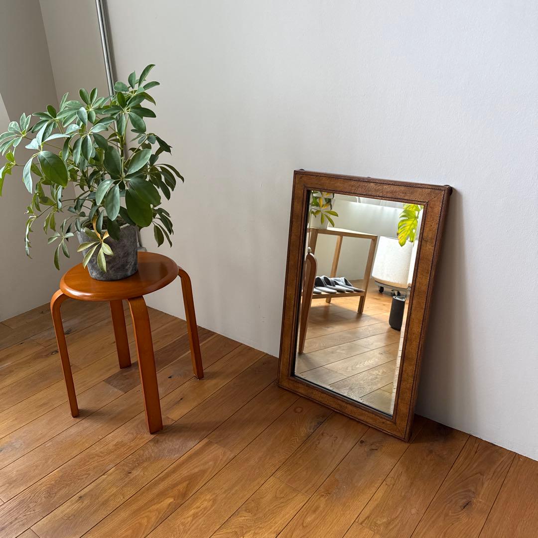アンティーク調 壁掛 面取り加工ミラー カットミラー