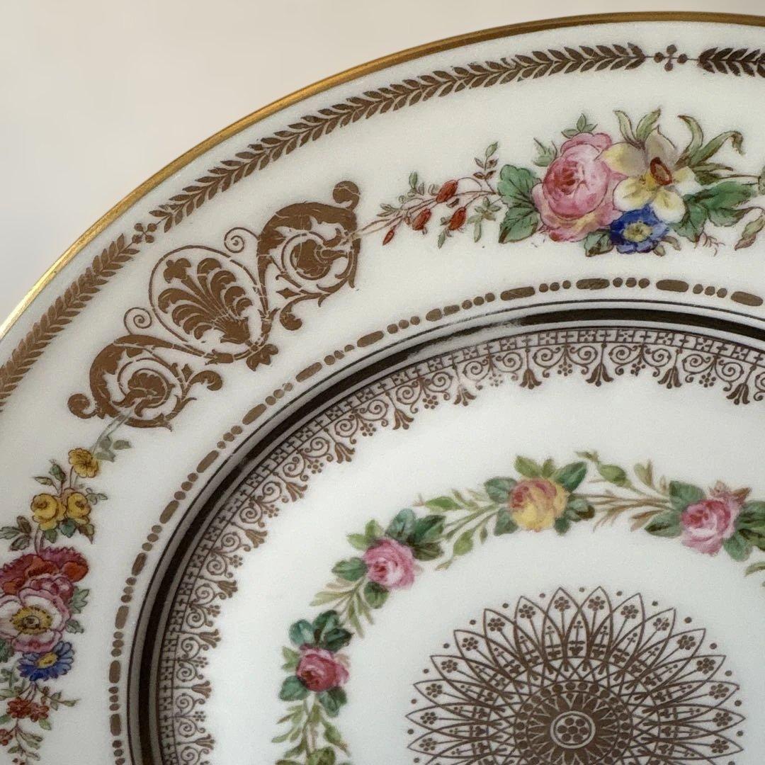 セーブル　SEVRES 金彩花柄プレート　24.8cm