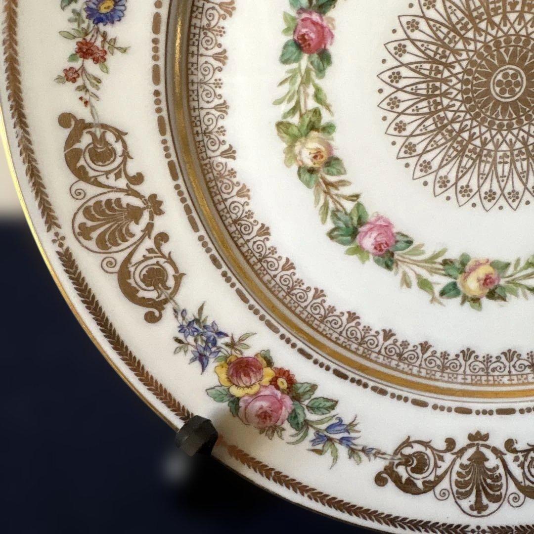 セーブル　SEVRES 金彩花柄プレート　24.8cm