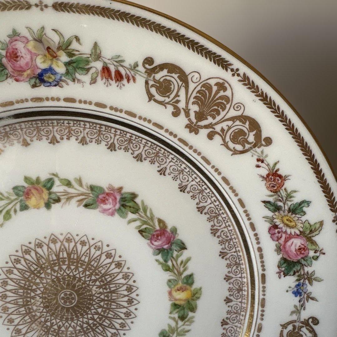 セーブル　SEVRES 金彩花柄プレート　24.8cm