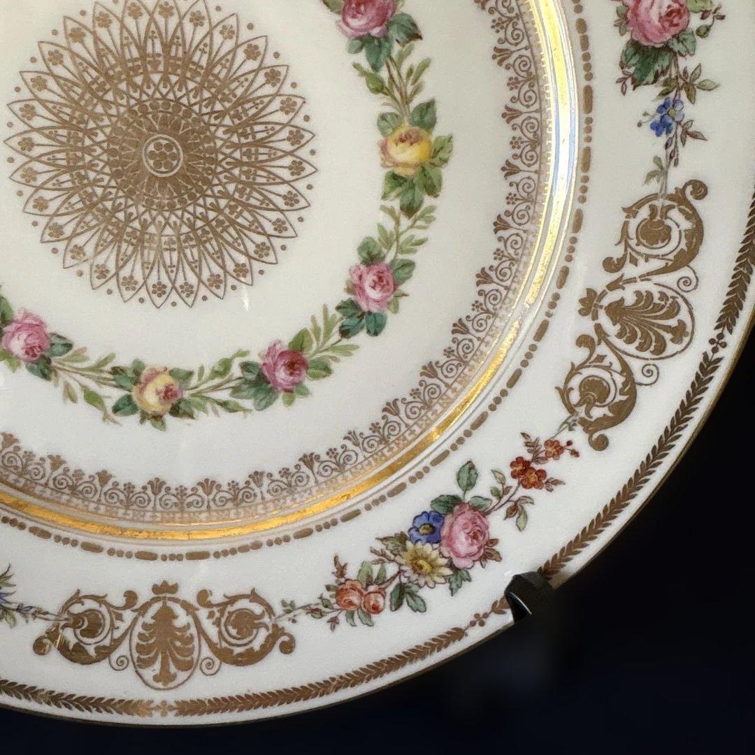 セーブル　SEVRES 金彩花柄プレート　24.8cm
