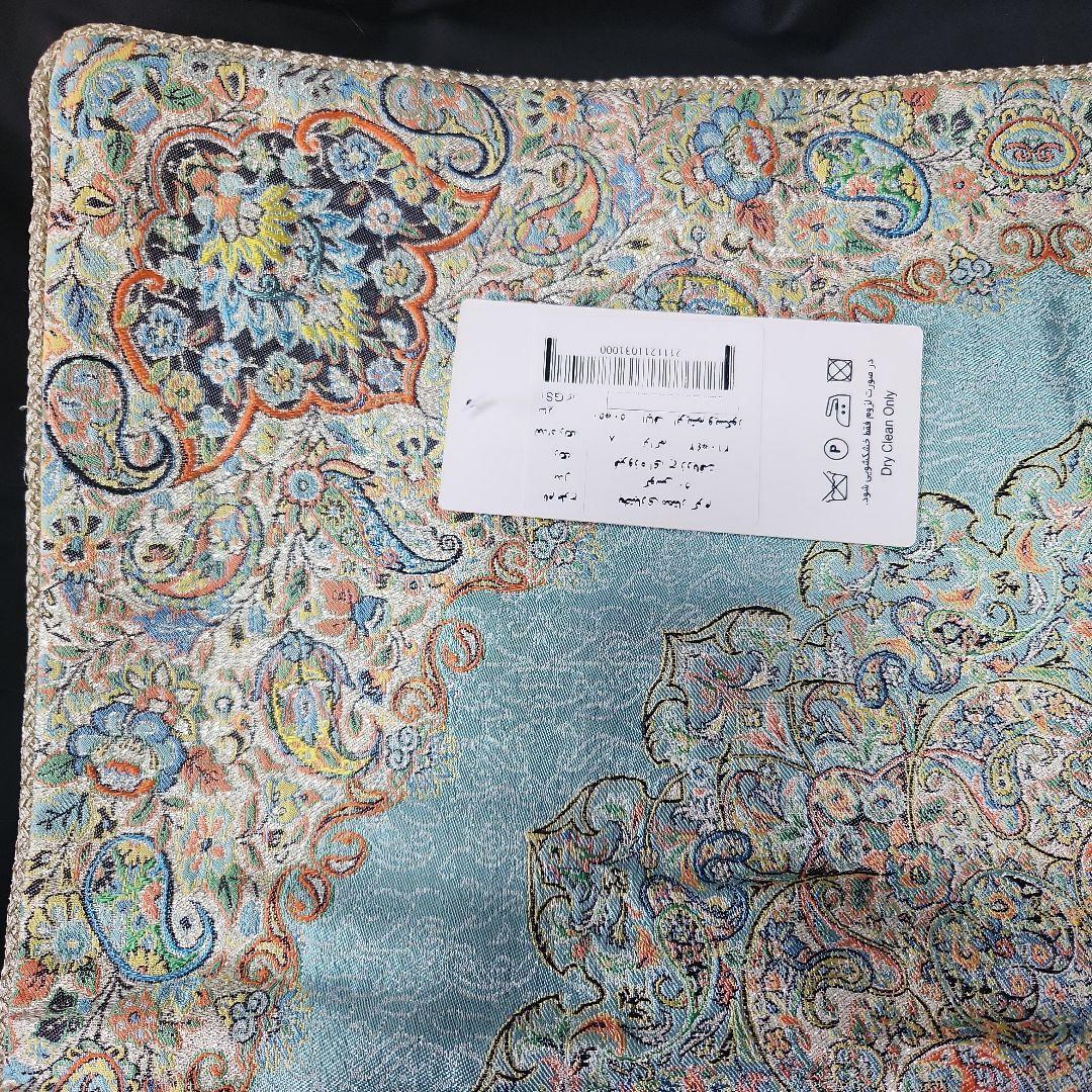 イラン製 水色 クッションカバー 約47cmセット