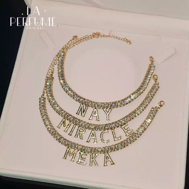 名入れ♡アンクレット キラキラ ゴージャス イニシャル ゴールド ハンドメイド