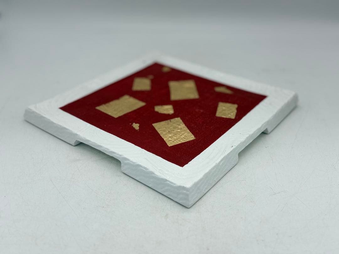 坂田甚内作　白釉金彩角皿　送料込み250606