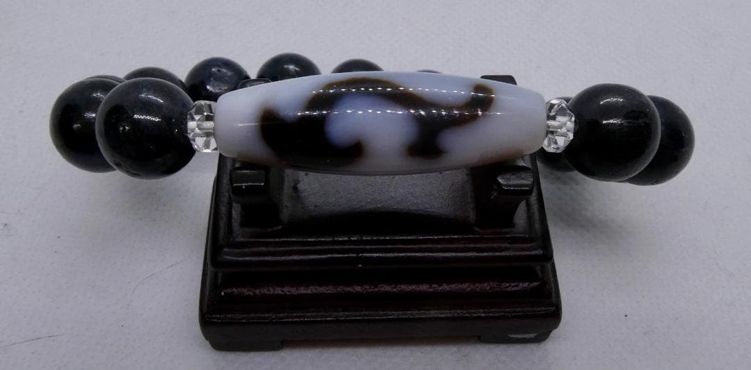 【願望達成】如意観音天珠(白天珠)とラブラドライトのブレスレット