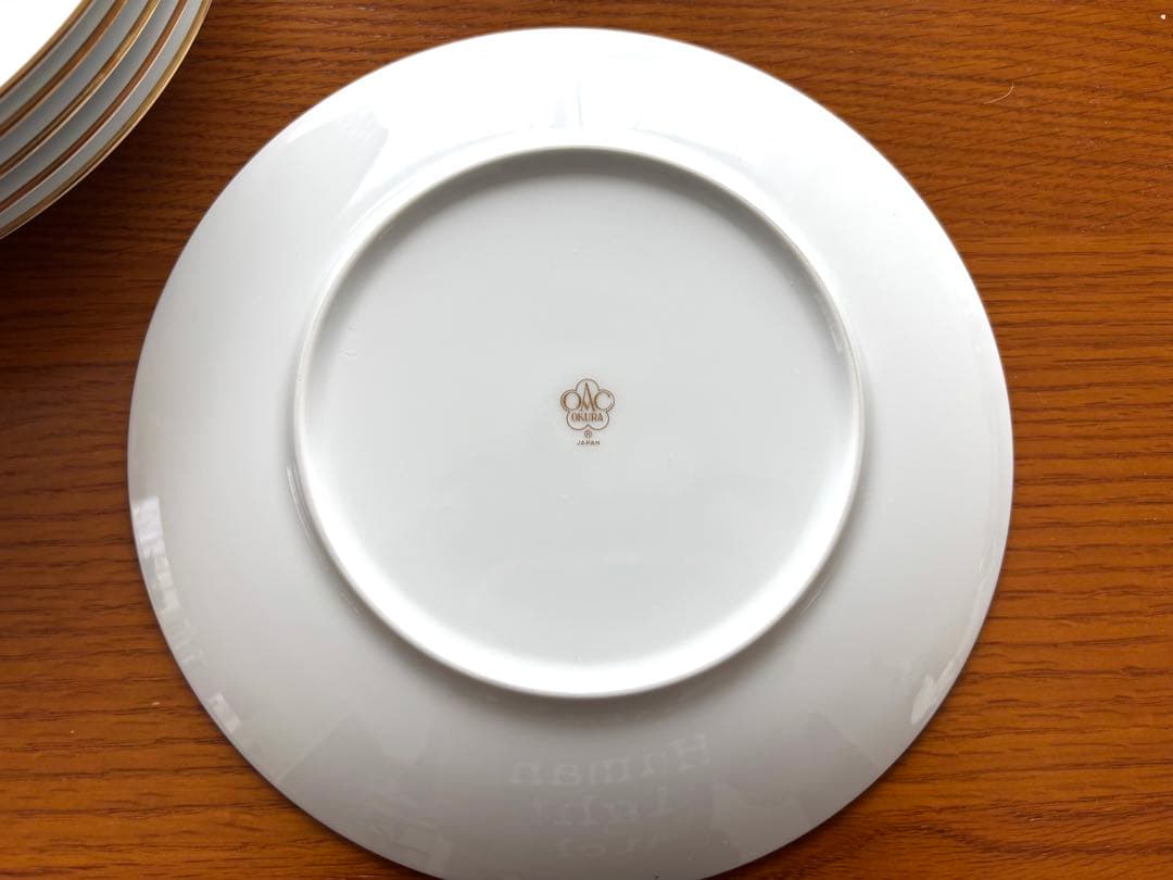 ゆ*き様 大倉陶園 ブルーローズ デザートプレート 19.5cm 6枚セット 金