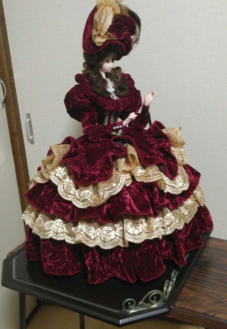 フランス人形 アンティーク リボンスキヨドール 専用クリアケース付き