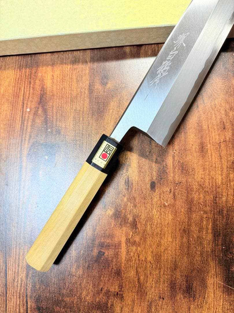 堺打刃物】身卸 出刃 白ニ鋼 包丁 9寸 水牛八角柄 - メルカリ