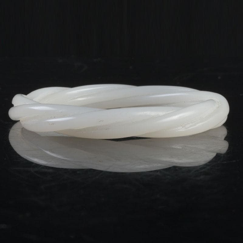 中国　玉石白玉彫刻　玉器　環　装飾品　V　9356E