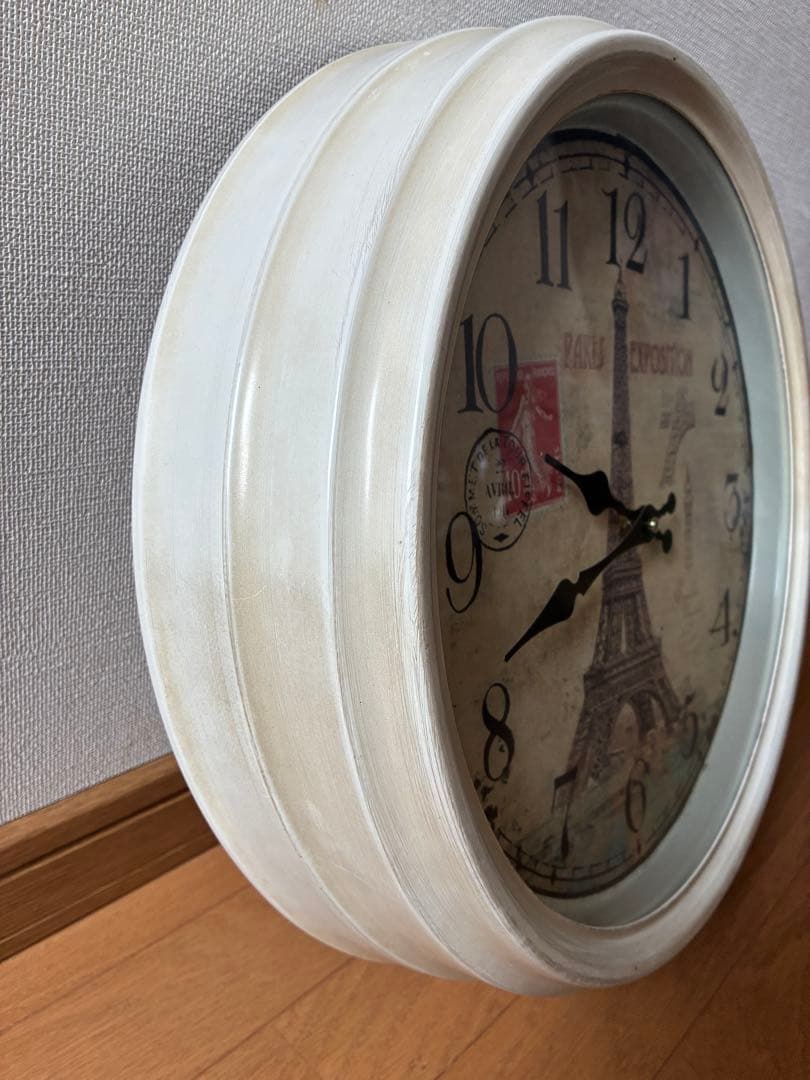 エッフェル塔デザインの大判壁掛け時計