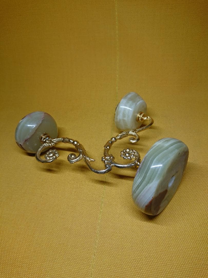 ヨーロッパ　燭台　大理石　銅製　置物　インテリア　工芸品　美術品　A2501