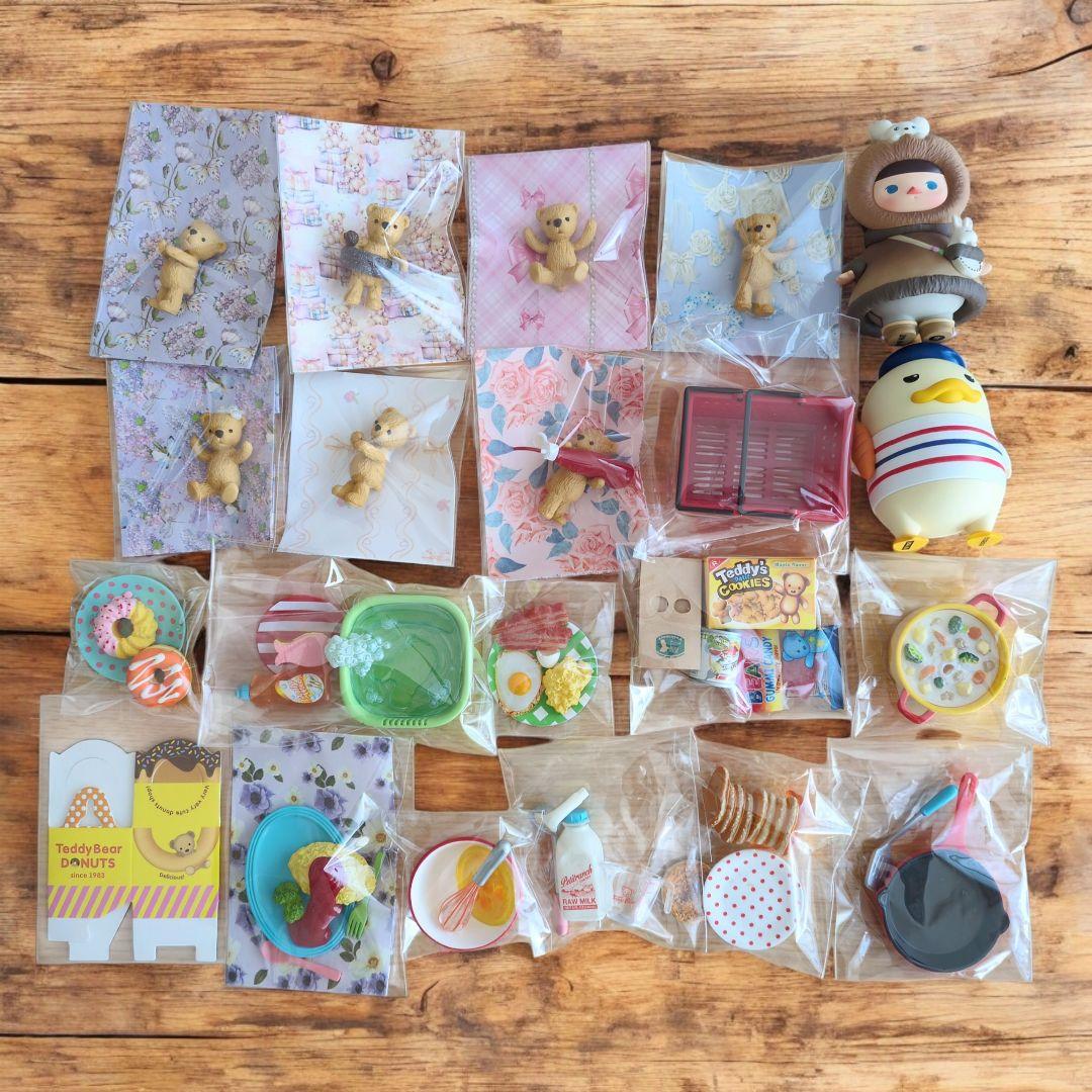 リーメント テディがお手伝い 7種 ＋ドール2体付 【廃盤レア品】ミニチュア