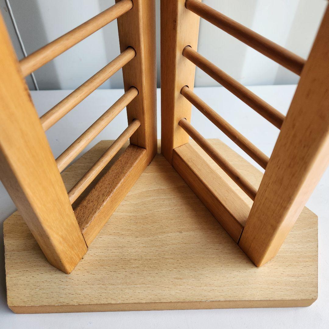 希少 ヴィンテージ 木製　CDラック CDタワー 128.5cm 天然木