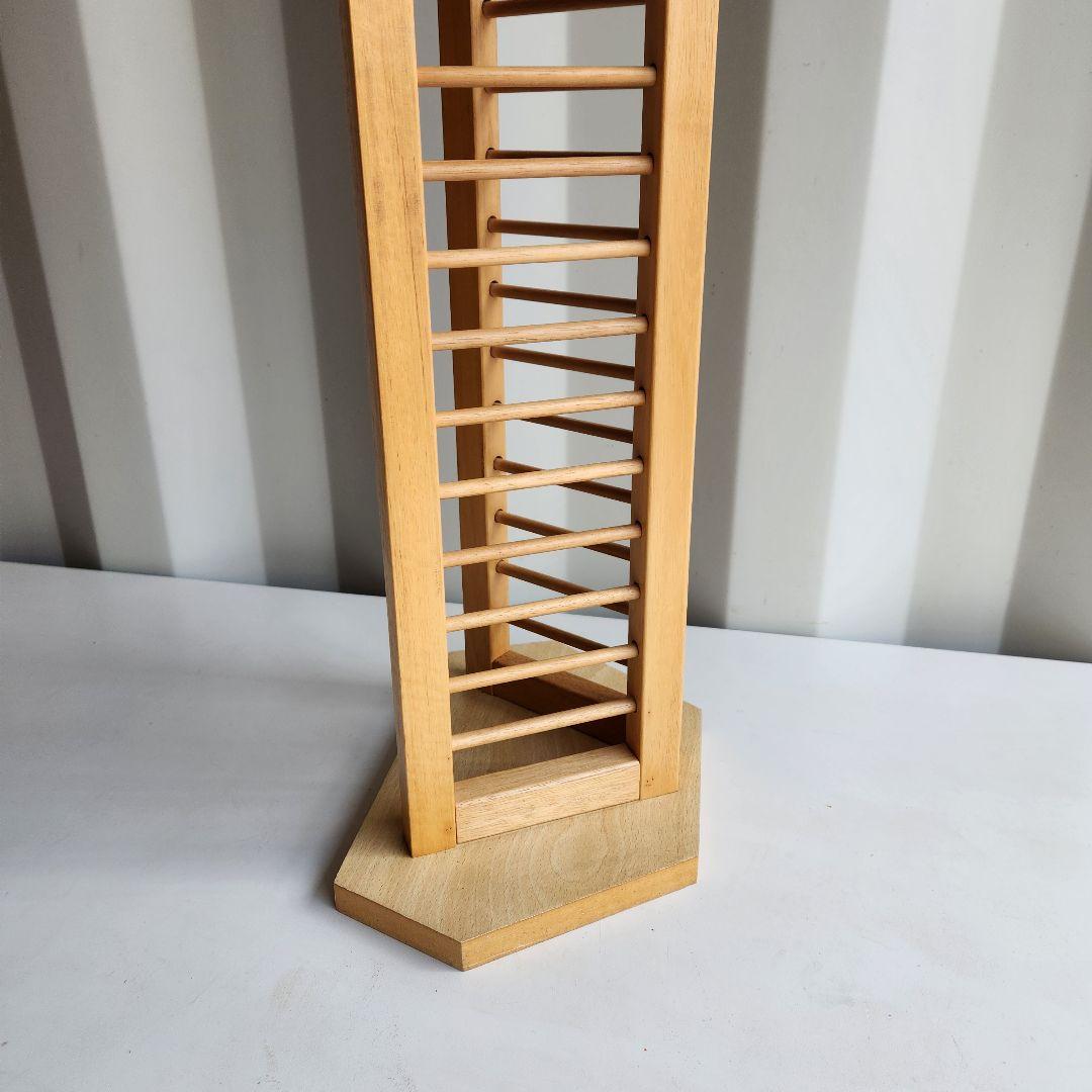 希少 ヴィンテージ 木製　CDラック CDタワー 128.5cm 天然木